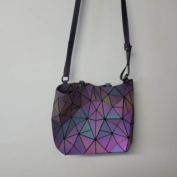 HOTONE Iridescent Geometric Prism Handbag Purse Wallet Set